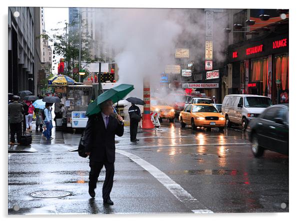 Manhattan rain Acrylic by david harding