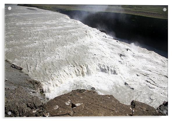 Gullfoss Waterfall Acrylic by david harding