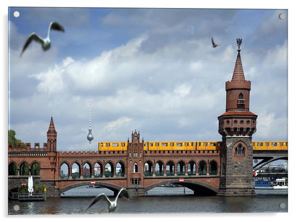 Berlin Oberbaumbrücke Acrylic by david harding