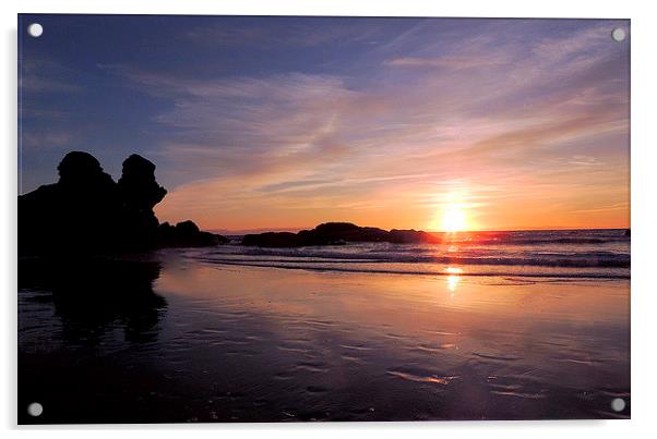  Porthtowan Sunset Acrylic by Laura McGlinn Photog