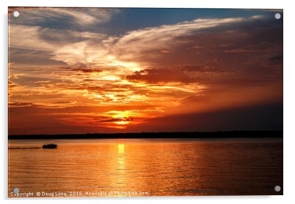 Lake Sunset Acrylic by Doug Long