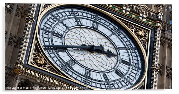 Big Ben Clock Face Acrylic by Mark Findlater