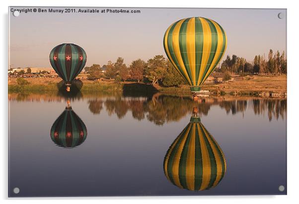 Hot Air Balloon Reflection Acrylic by Ben Murray