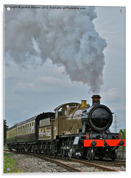GWR tender engine in full steam Acrylic by Gordon Dimmer
