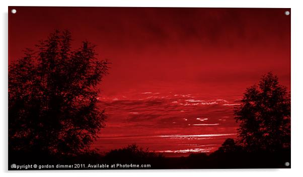 Red Sky at Night Acrylic by Gordon Dimmer