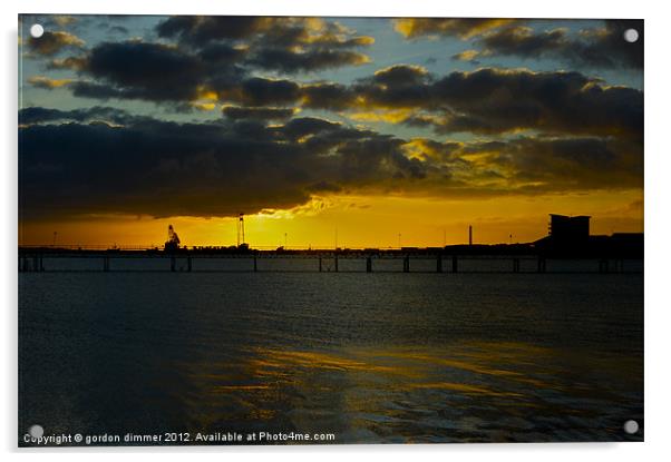 Sunrise over Hythe and Fawley Acrylic by Gordon Dimmer