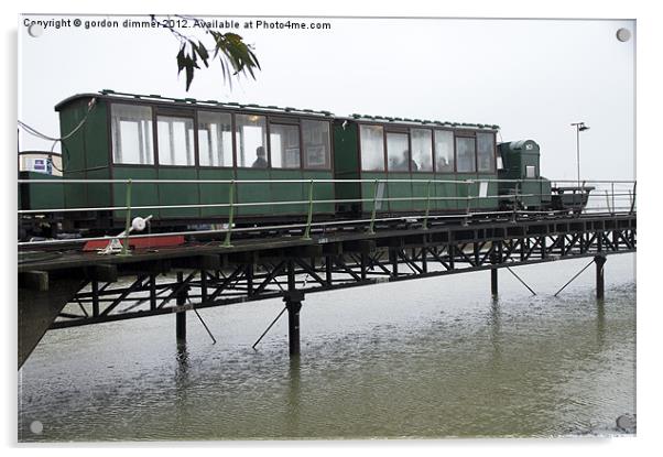 Hythe Pier Railway Acrylic by Gordon Dimmer