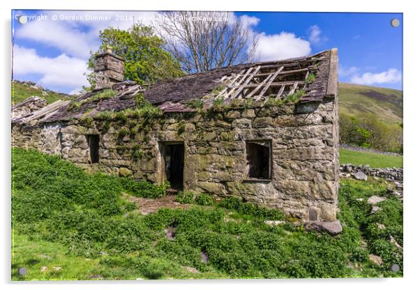 Derelict Cottage in Snowdonia Acrylic by Gordon Dimmer