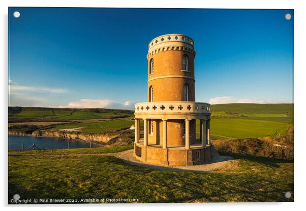 Clavell Tower Purbeck Acrylic by Paul Brewer