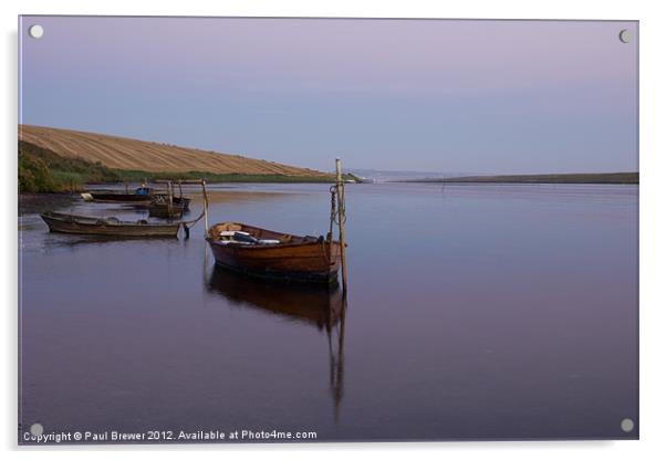 Evening along the Fleet, Dorset Acrylic by Paul Brewer