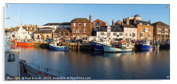 Weymouth Harbour New Years Day Acrylic by Paul Brewer