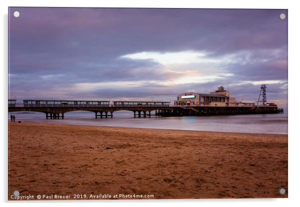 Bournemouth Pier Winter Acrylic by Paul Brewer