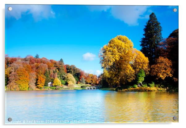 Stourhead Lake in Wiltshire Acrylic by Paul Brewer