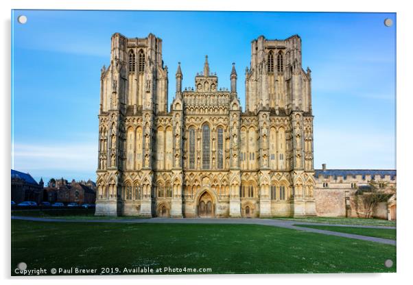 Wells Cathedral Acrylic by Paul Brewer