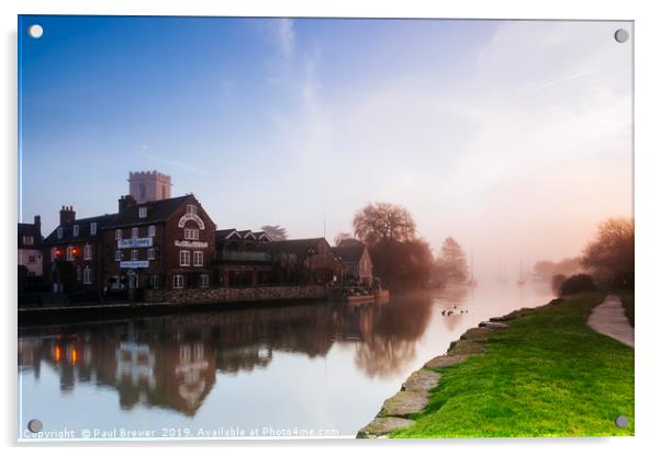 River Frome at Wareham Acrylic by Paul Brewer