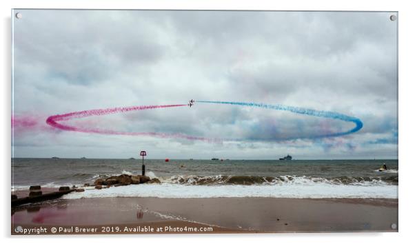 The Red Arrows at Bournemouth Acrylic by Paul Brewer