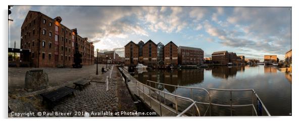 Gloucester Docks Panoramic Acrylic by Paul Brewer