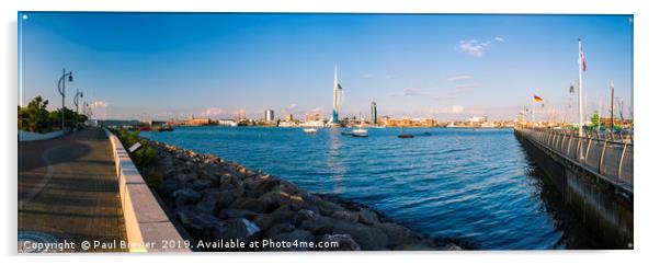 Spinnaker Tower From Gosport Acrylic by Paul Brewer