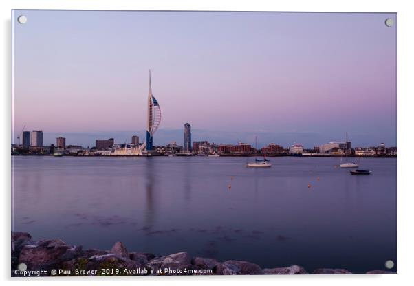 Spinnaker Tower From Gosport Acrylic by Paul Brewer