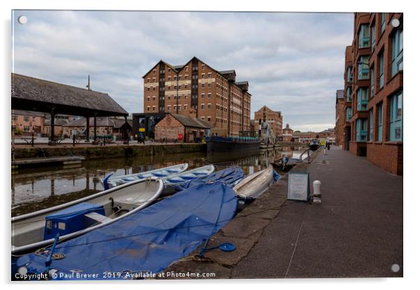 National Waterways Museum Gloucester Docks  Acrylic by Paul Brewer
