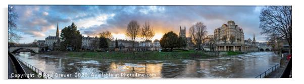 River Avon and Pulteney Bridge Bath Acrylic by Paul Brewer