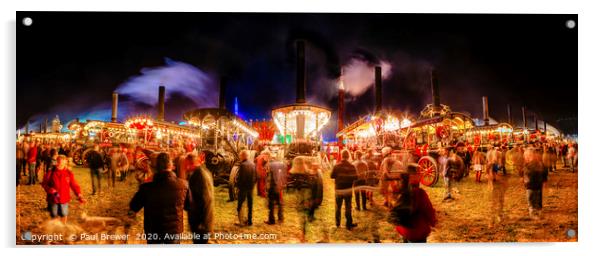 Great Dorset Steam Fair at Night 2019 Acrylic by Paul Brewer