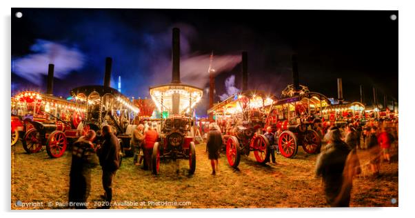 Great Dorset Steam Fair at Night 2019 Acrylic by Paul Brewer