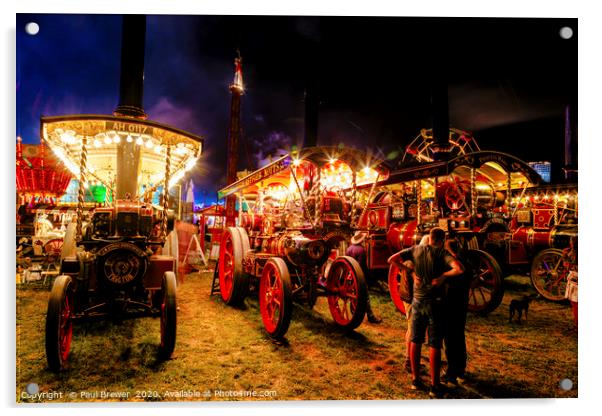 The May at The Great Dorset Steam Fair at Night 20 Acrylic by Paul Brewer