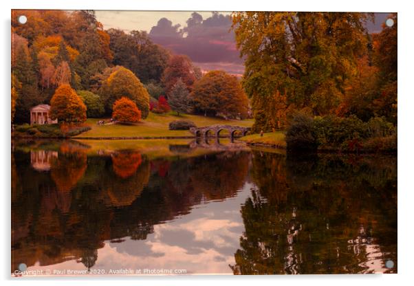 Beautiful Stourhead in Autumn Acrylic by Paul Brewer