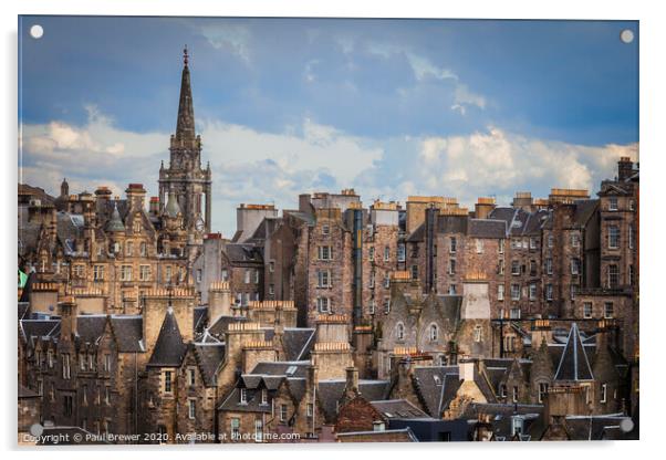 Edinburgh Skyline Acrylic by Paul Brewer