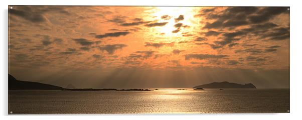 Sunset Blasket Islands Acrylic by barbara walsh