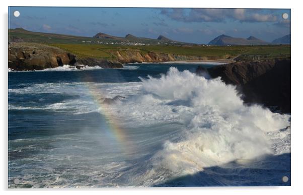Crashing waves at Clogher Acrylic by barbara walsh