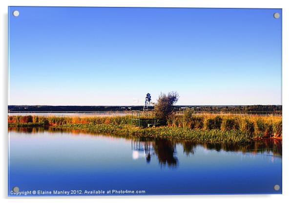 A Calm Clear Day on the Prairies Acrylic by Elaine Manley