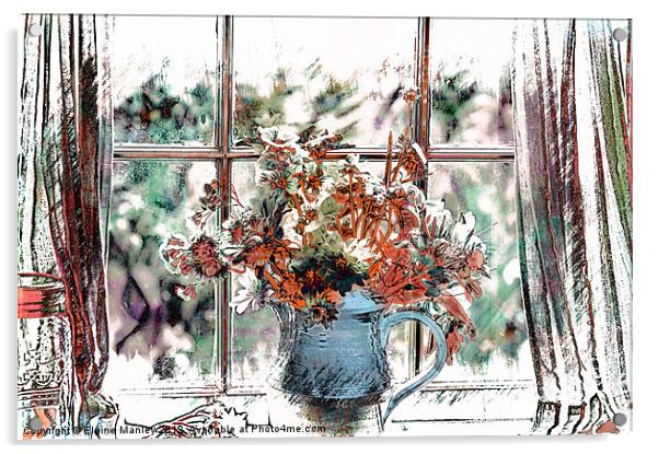 Window View Acrylic by Elaine Manley