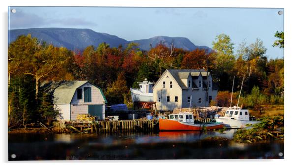 Tiny Village of Dingwall Nova Scotia Acrylic by Elaine Manley