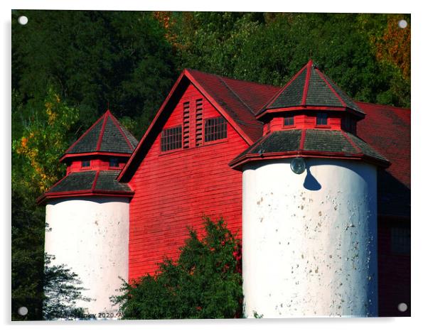   misc ..The Red Barn Acrylic by Elaine Manley