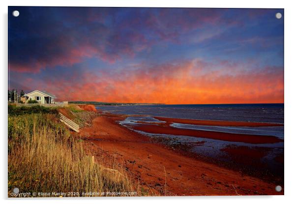 Red Sand Beaches   Prince Edward Island Atlantic C Acrylic by Elaine Manley