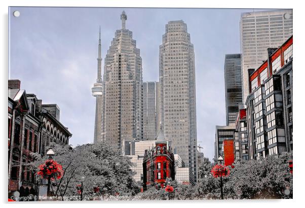 Downtown Toronto  Acrylic by Elaine Manley