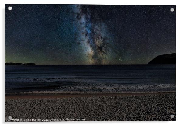 Milky Way over the Atlantic Ocean Acrylic by Elaine Manley