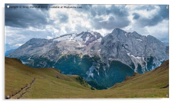 Epic Marmolada, Dolomites Italy Acrylic by Greg Marshall