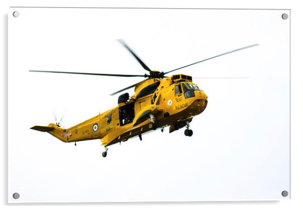 RAF Sea King Helicopter Rescue Acrylic by Greg Marshall