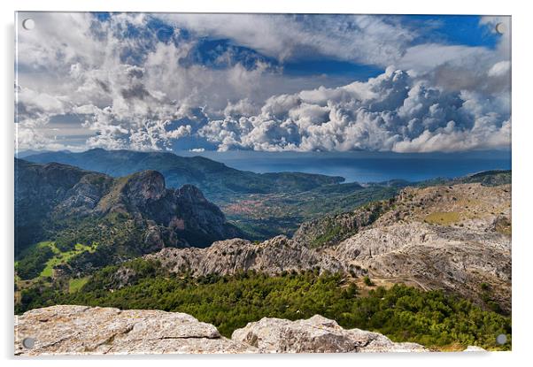 Soller Mallorca from Puig Ofre Acrylic by Greg Marshall