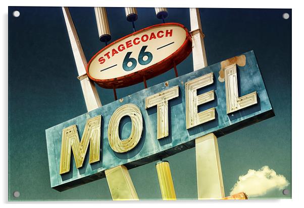 Route 66 Motel Seligman USA Acrylic by Greg Marshall
