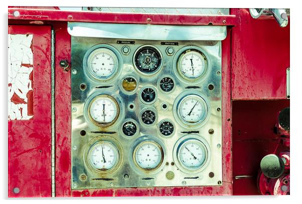 Fire Engine Dials and gauges Acrylic by Greg Marshall