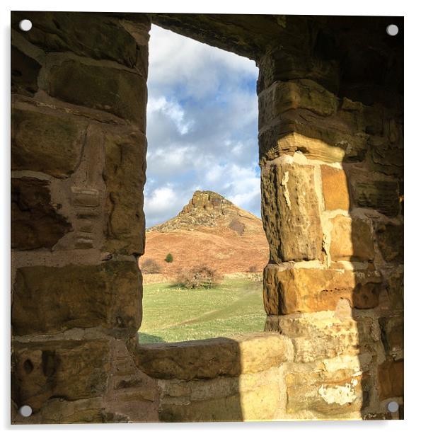  Roseberry Topping through the shooting lodge Acrylic by Greg Marshall