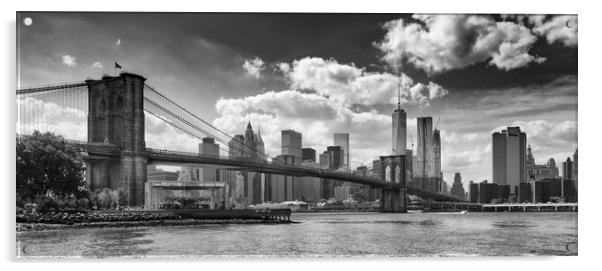 Brooklyn Bridge Manhattan Skyline from Brooklyn Acrylic by Greg Marshall