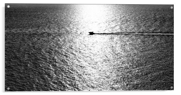 Speedboat Silhouette Acrylic by Greg Marshall