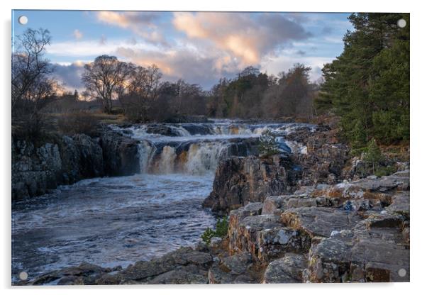 Low Force Waterfall on River Tees Acrylic by Greg Marshall