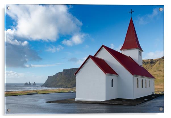Church at Vik, Iceland Acrylic by Greg Marshall