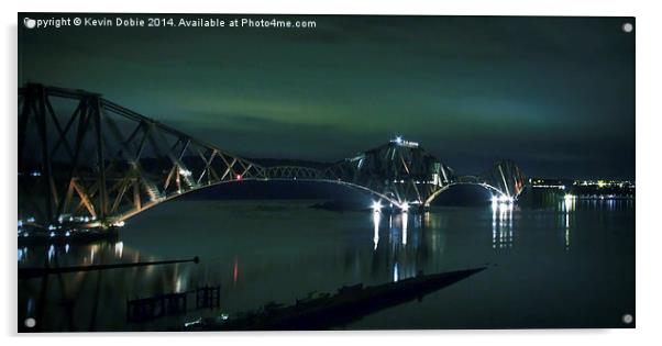 The Forth rail bridge at night Acrylic by Kevin Dobie